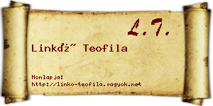 Linkó Teofila névjegykártya